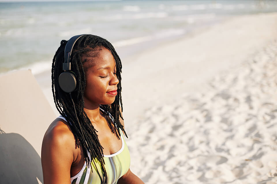 A women listens to 741 Hz Solfeggio Frequency