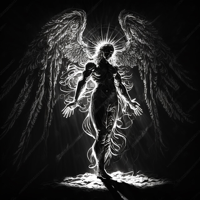 A fallen angel descending into shadows, symbolizing the concept of 'What are fallen angels?